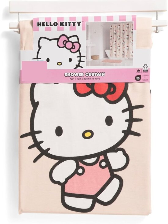 Amazon.com: Jay Franco & Sons, Inc. Hello Kitty Shower  Hello Kitty Shower Curtain, 72 x 72 inches, Red and Pink Daisies Pattern